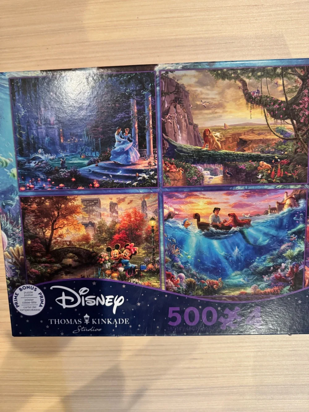 Thomas Kinkade Disney puzzle box set of 4 500 piece puzzles Open Box
